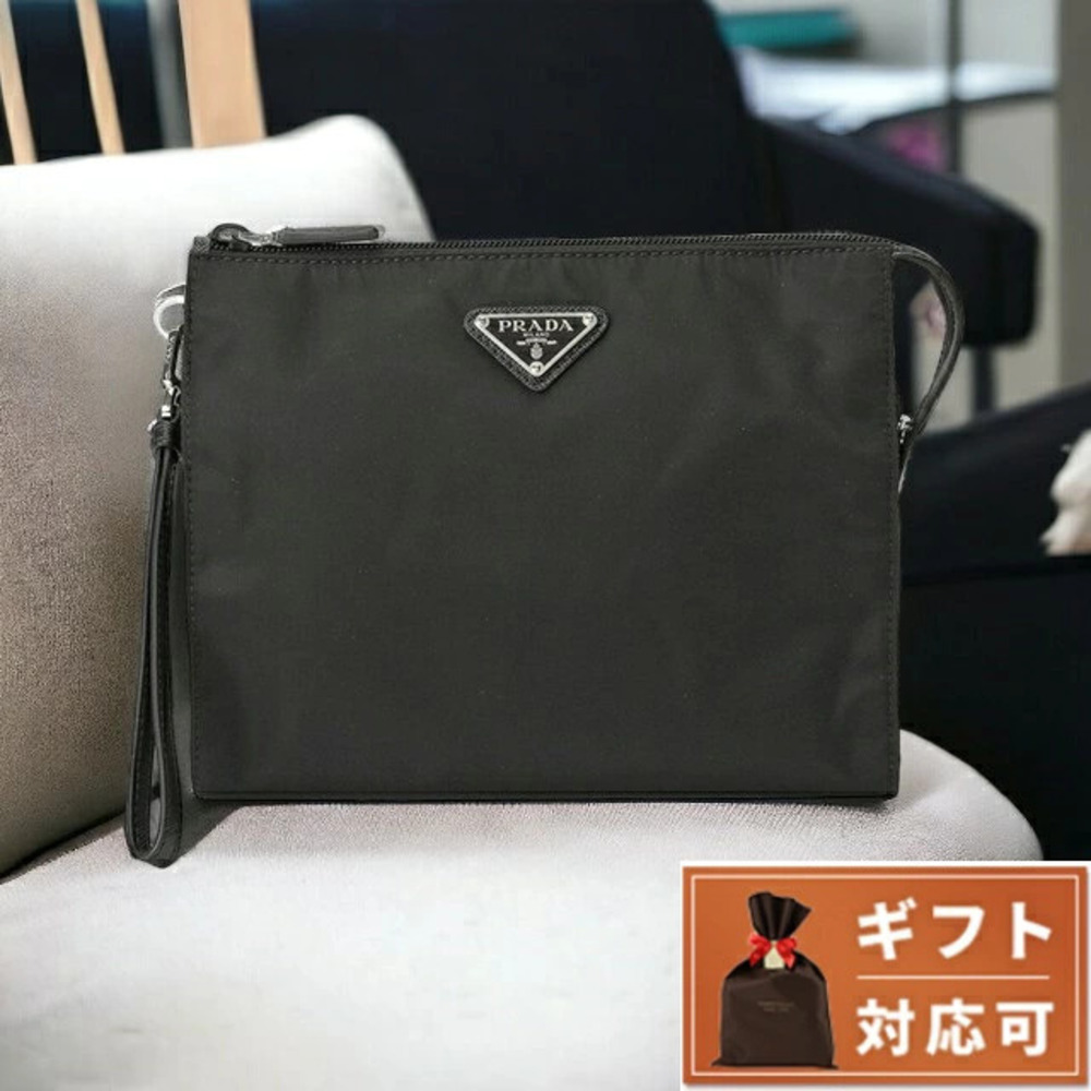 Prada Re Tessuto Saffiano Hand Pouch Bag Cool Crossbody Bag Black